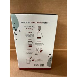 Simpli Press 34-OZ Stainless Steel and Glass French Press Coffee Maker Red New