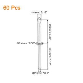 sourcing map 60Pcs 5/32"x1" Aluminum Round Head Tri Grip Rivets, Tri Grip Rivets Assortment Bulb Style Rivets for DIY, Sheet Metal, Automotive Repairs, Furniture, Marine Boat (Silver)