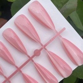 24Pcs Cat Eye Press on Nails Cat Eye Fake Nails Glossy Pink Cat Eye Acrylic False Nails Gel Glue on Nails for DIY Manicure Stick on Long Stiletto Nails for Coquette Women Girls Sparkly Cat Eye Design