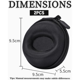 TPZORJX 2 Pieces Travel Watch Case, Portable Watch Case, Single Watch Case with Zipper for Watches and Smartwatches (Black)