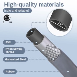 24Feet 1/2 inch Natural Gas Hose for Generator with Quick Connect Fittings, Natural Gas to Grill Hose for BBQ, Pizza Oven, Patio Heater - CSA Certified, 1/2 Male to 3/8 Female Flare Adapter,