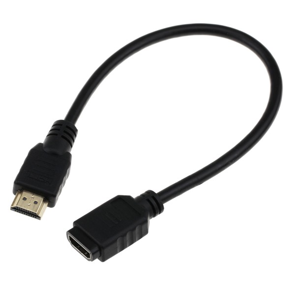turnwin HDMI Extension Cable for Fire TV Stick for Gold Plated 30 cm (Type A Male – Type A Female) Black
