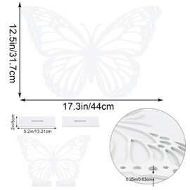 MASTRON DIY 3D Wooden Butterfly Sign for Backdrop - Unfinished Wood Cutouts, Paintable Butterflies for Crafts, Butterfly Crafts for Kids, Baby Shower Wedding Decor(White)
