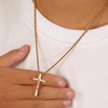 DS Christian Cross Necklace for Men Women-18K Gold Stainless Steel
