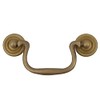 Antiqued Cast Brass Swan Neck Drawer Bail Pull | Centers: