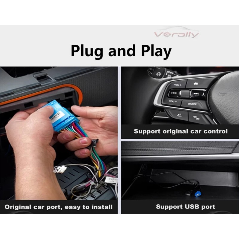 Vorally For 2004-2008 Ford F150 Dash Radio Bluetooth Wireless CarPlay