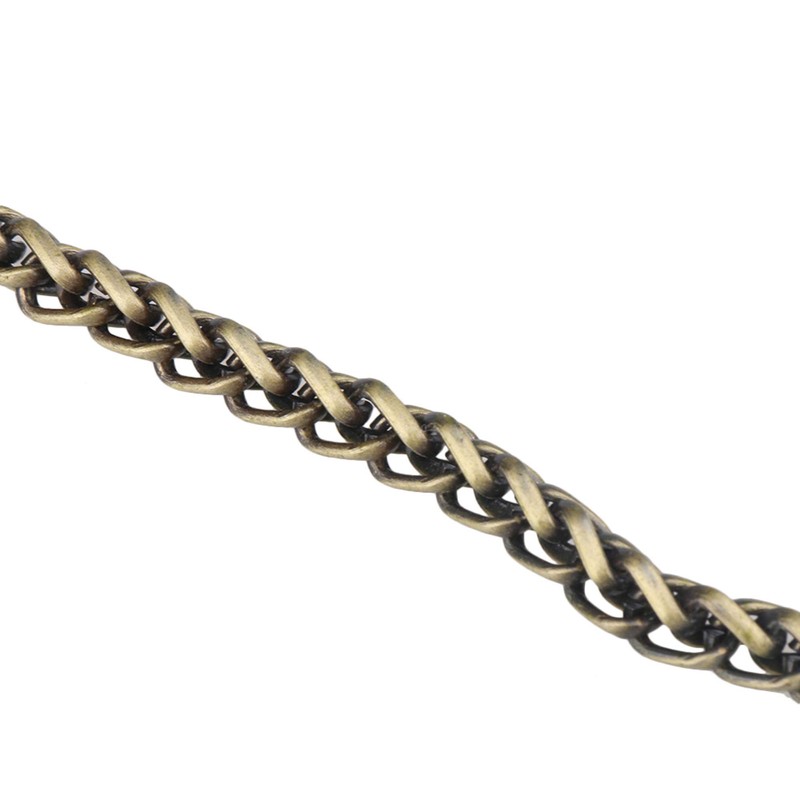 Mxfans Antique Brass Iron Handbag Chain 120cm, bronze
