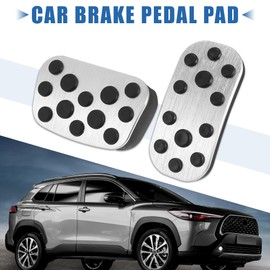 X AUTOHAUX Anti Slip Aluminum Alloy Car Interior Foot Pedal Pads Accelerator Gas Brake Pedal Cover Kit Replacement for Toyota Corolla 2019-2023
