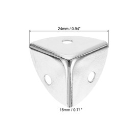 sourcing map 12Pcs Decorative Box Corner Cover, 18mm Metal Edge Guard, Furniture Corner Edges Protector, Silver