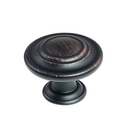 1-1/4 in. Oil Rubbed Bronze Round Cabinet Knob (25-Pack)