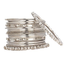 Efulgenz Indian Bangles for Women Indian Oxidized Jewelry for Navratri Boho Vintage Antique Ethnic Gypsy Tribal Indian Oxidized Bracelet Bangles Set Jewelry