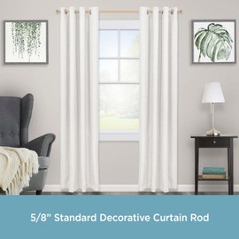 Kenney T71861 Augusta Trumpet Style Cap End Standard Decorative Window Curtain Rod, 36-66" Adjustable Length, Burnished Brass Finish, 5/8" Diameter Steel Tube