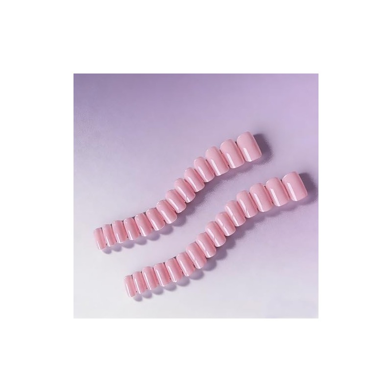 SXVME Uñas postizas acrílicas naturales con pegamento para mujer, uñas