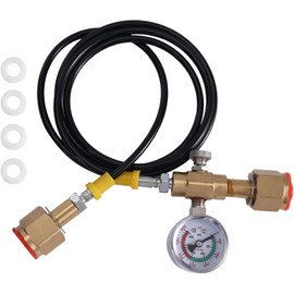 250Bar Gauge W21.8-14 Argon CO2 Refill Station Charging Adapter Charging Valve Connection W/1.5 Metre Soft Hose