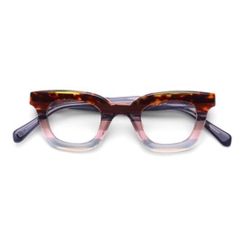 eyebobs - Anomaly | Premium Reading Glasses for Men and Women | Square Frame for Narrow Faces, Blue & Tortoise Stripe with Navy, 1.25