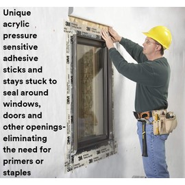 3M 3M All Weather Flashing Tape 8067, 2 in x 75 ft, 1 Roll, Adhesive Backed Split Liner, Prevents Moisture Intrusion, Waterproof Flashing Seals Doors, Windows, Openings in Wood Frame Construction, Tan