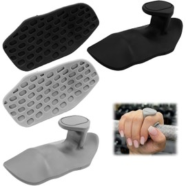 4Pzs Puños de Entrenamiento Antideslizantes, Guantes para Gym de Goma Ergonómicos, Hand Grips gym para Levantamiento de Pesas y Pull Ups, Entrenamientos en casa y en el gyms, Mujer Hombre, Negro+Gris