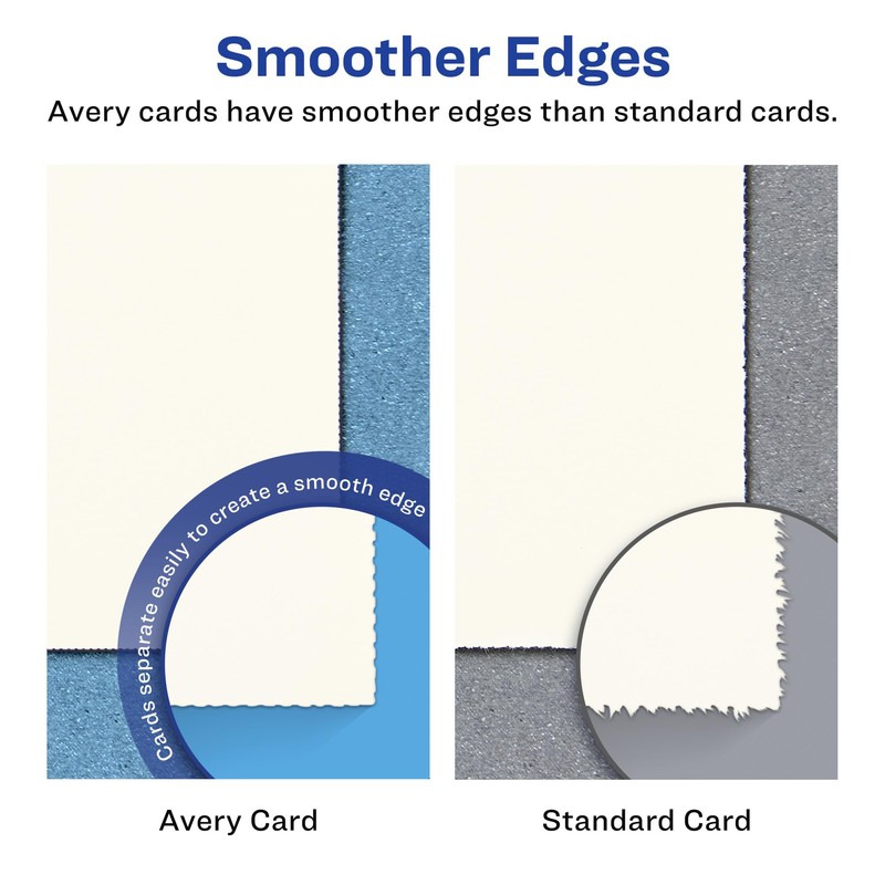 Avery Printable Rectangle Scalloped Postcards with Sure Feed Technology, 4"