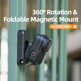 CAPART Foldable Magnetic Mount for DJI OSMO Nano, Vertically Horizonally Adjustable, 360° Rotatable 180° Tiltable, Mini Size Multifunctional Tabletop Wall Pole Car Magnetic Mounting