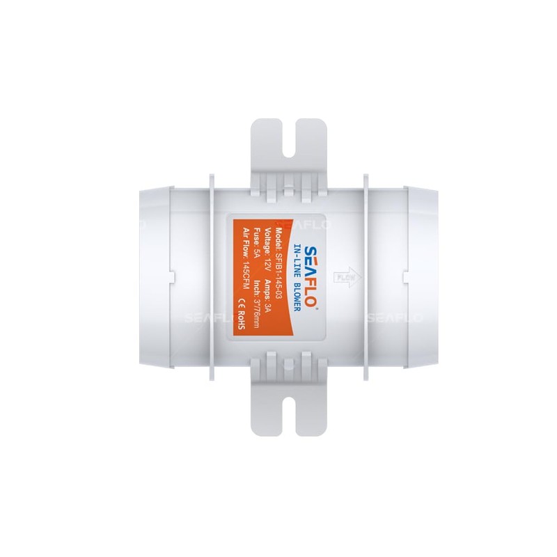 SEAFLO 3″ 145CFM in-Line Bilge Blower Fan for Marine/Ventilation/RV