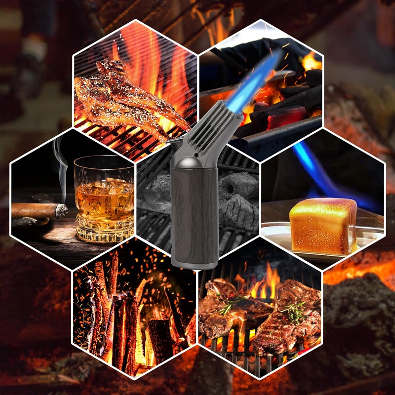 Kitchen Cooking Butane Torch Lighter with Safety Lock ，Lock Fire