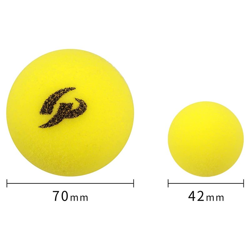 GP (ジーピー) 野球バッティングトレーニングボール スポンジ素材 黄色 42mm 6個入り 34143