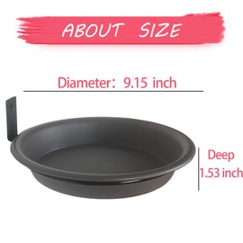 2 Bird Feeders Tree Mounted with Heavy Duty Sturdy Steel, 9.15” in Diameter×1.53" Deep Dark Brown Bird Bath Tray,Installed on Wooden Fences, Trees, Deck,Indoor and Outdoor Walls