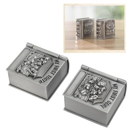 2Pcs Baby First Tooth and Keepsake Box, Exquisite Workmanship Carved Keepsake Box Collection for Keeping The Child Memory