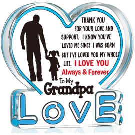 Fathers Day Birthday Gifts for Grandpa from Granddaughter Papa Grandfather Poppop Granddad Grandparents Gift from Grandkids Father's Day Presents for Grandpa Papa and Granddaughter Acrylic Sign