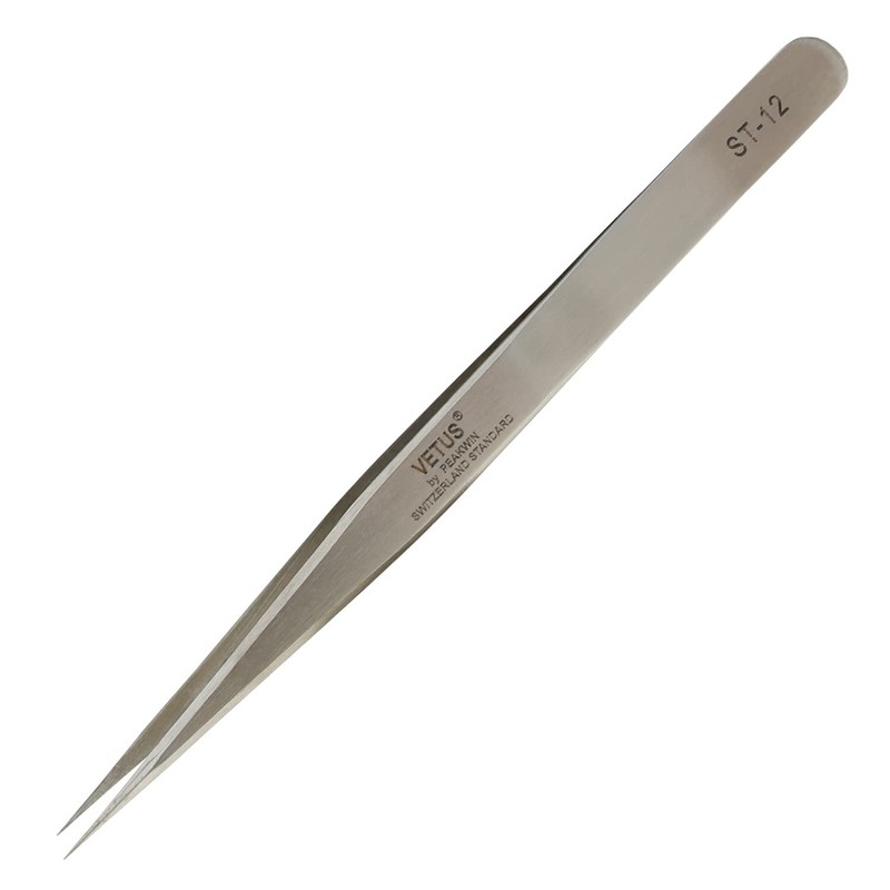 P-Beauty Cosmetic Accessories Vetus Eyelash Tweezers for Eyelash Extension ST-12,