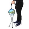 Iron Portable Folding Walking Stick Seat Tripod Travel Chair Stool