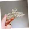 Gatuida Elegant Pearl Leaf Hair Claw Clip Non Slip Hair