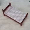 1:12 Doll House Mini Red Wooden Single Bed Furniture Accessory