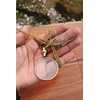 Lupa de latón, lente óptica con collar monóculo de cadena