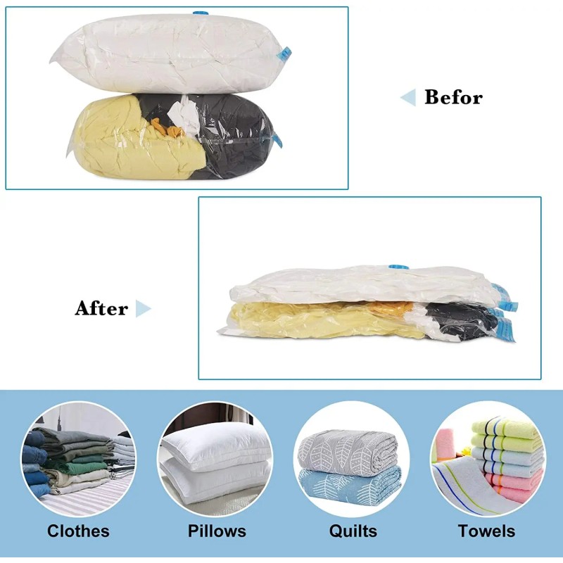 Vacuum Storage Bags – Compression Bags Clothes, Travel Storage Bags