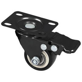 HMF 6710 Heavy Duty Polyurethane Brakes Castors | Pack of 4 | 38mm | Up to 300kg | Black