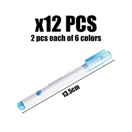 TYGFRT Pack of 12 Curve Highlighters, Pattern Highlighters, Color Marker Highlighters, Content Marker Pens, Graffiti Pens, Suitable for Diaries, Scrapbooks, Notes (Multi-colour)