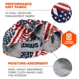 Ergodyne - Gorra para hombre, diseño de estrellas y rayas