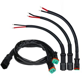 2set DT 2Pin Approx 35.5inch Male Female Connector Adapters Plug Play Splitters Compatible fit for LED Work Auxiliary Lights Chandelier Lights Offroad Lights Bar Retrofit Connectors Wiring