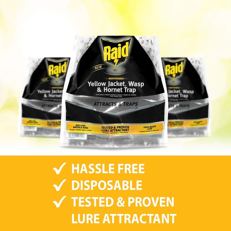 Raid Yellow Jacket and Wasp Trap (3-Pack) – Outdoor Disposable