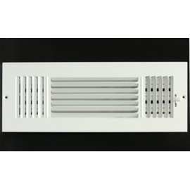 HVAC Premium 14''w X 8''h 3-Way AIR Supply Grille - Vent Cover & Diffuser - Flat Stamped Face - White [Outer Dimensions: 15.75''w X 9.75''h]