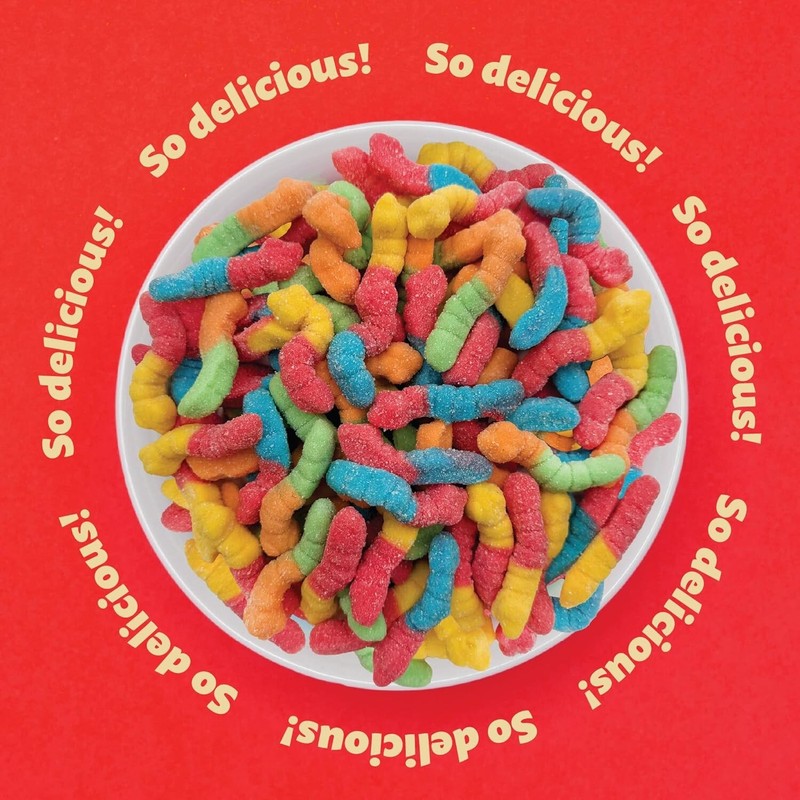 iLike! Neon Sour Gummy Worms | 2-Pound Bag | Assorted