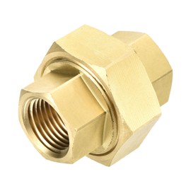 sourcing map Brass Pipe Fitting Coupling, 1/2O.D x 1/2NPT Female Pipe Fittings Union, Brass Fitting Threads Adapter for Plumbing Systems, HVAC, Automotive, Industrial Machinery, Gas Systems