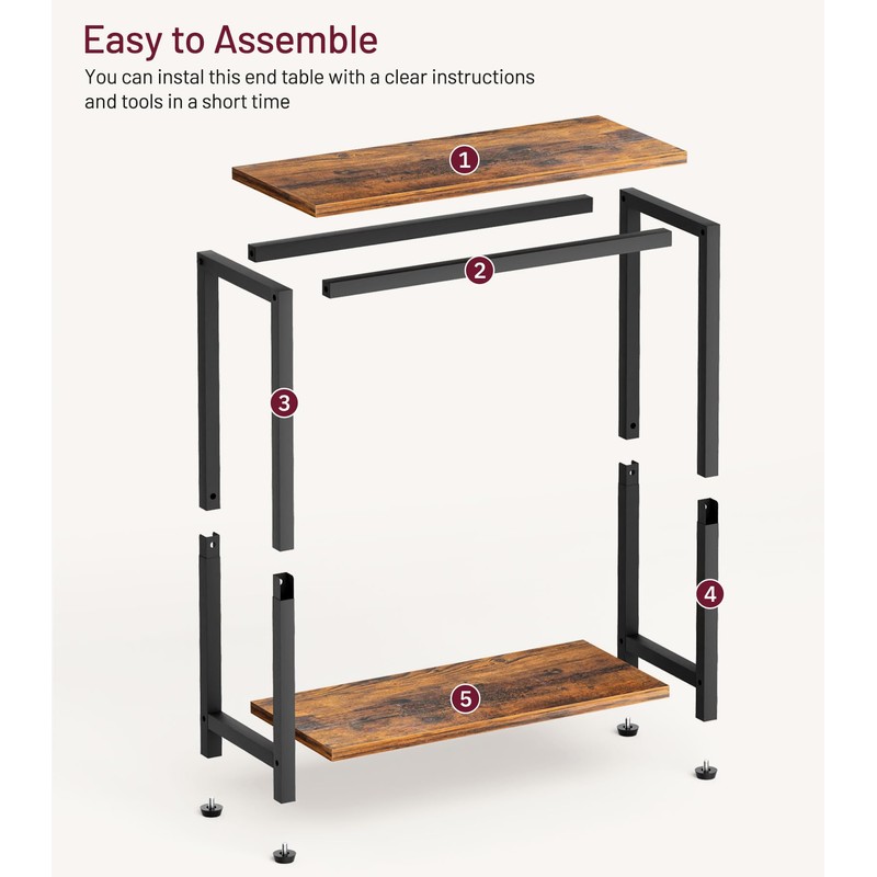 SLEEPING LAMB Narrow End Tables Living Room Set of 2