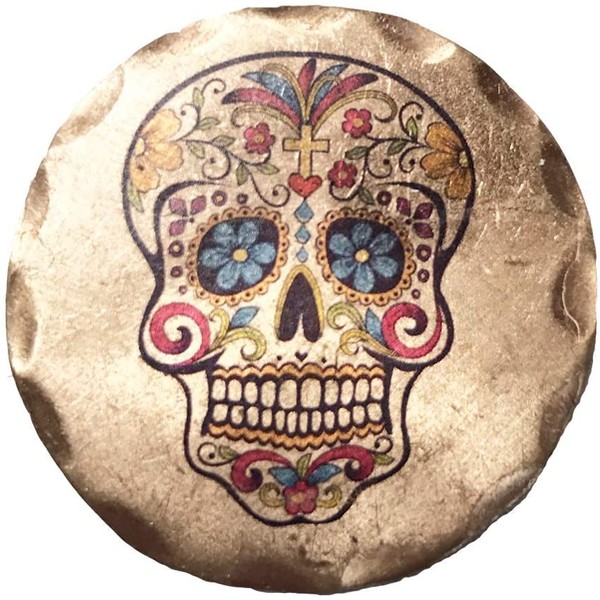 Sugar Skull Forged Copper Golf Ball Marker by Sunfish