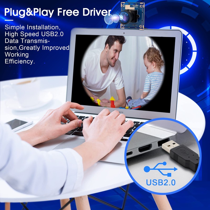 G 1080P USB Fisheye Camera Module Wide Angle High Speed