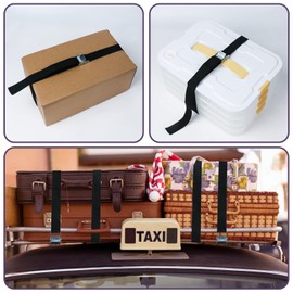 Strap with Buckle, 4 Pcs (5 M x 2.5 CM) Ratchet Tie Down Straps Fastening Lashing Straps Tensioning Belts Luggage Straps van straps, Cargo Straps for Bicycle Carrier Cargo Trailer Car Luggage