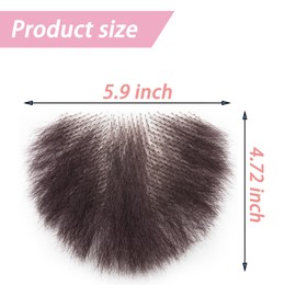 Fake Private Hair Full Lace Invisible Realistic Biniki Handmade Body Hairs For Men and Women Fake Chest Hair Fake Mustache Armpit (Style 4)