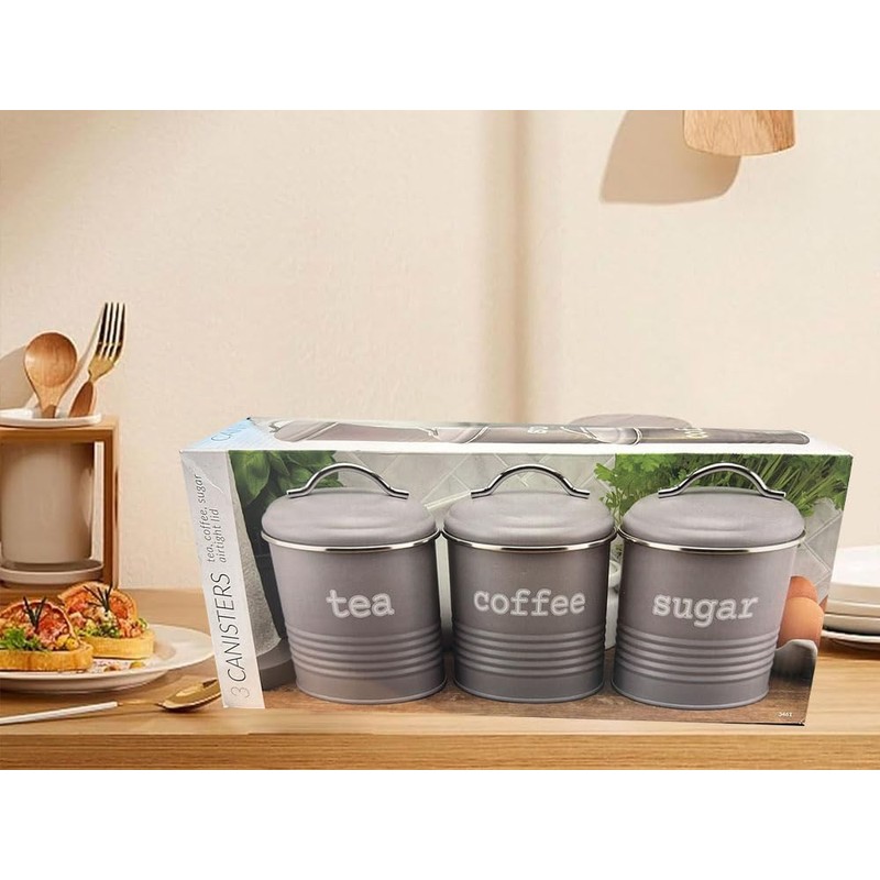 Apollo Round Air Tight Tea Coffee Sugar Kitchen Storage Canister