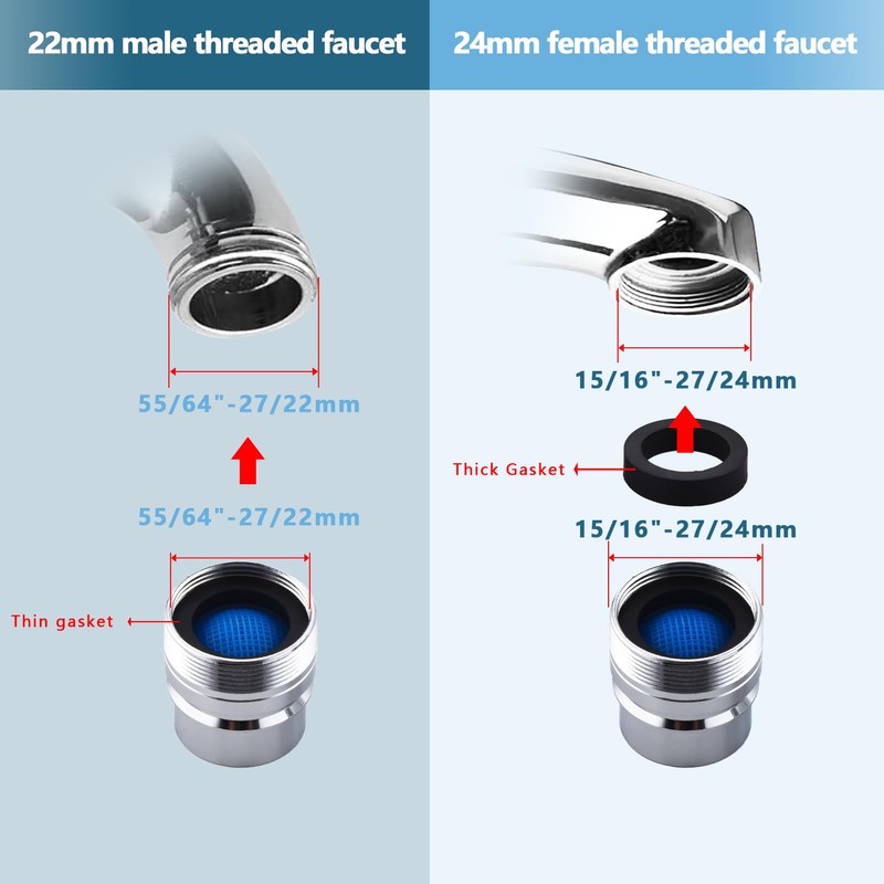 LUOFANT Dishwasher Faucet Adapter with Aerator, Sink Faucet Adapter for